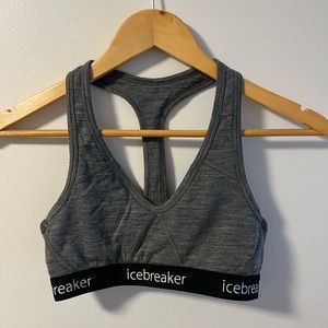 Icebreaker sports bra size small gray